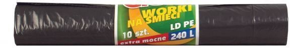 Worki na odpady Giguś Super Mocne czarne 240 l (10 sztuk) x 4 opakowania