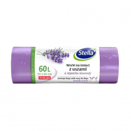 Worki na śmieci Stella z uszami o zapachu lawendy 60 l (14 sztuk)