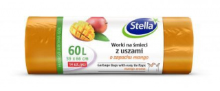 Worki na śmieci Stella z uszami o zapachu mango 60l (14 sztuk)