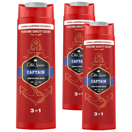 Żel pod prysznic dla mężczyzn Old Spice Captain 400 ml x 3 sztuki