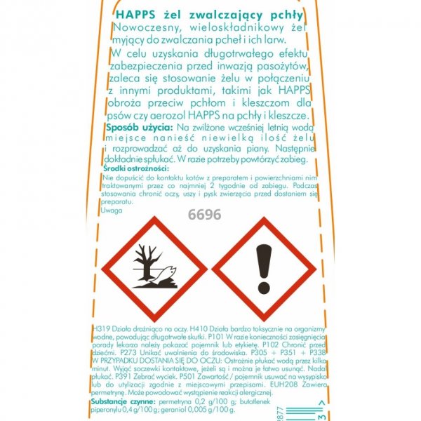 Żel zwalczający pchły dla psów Happs 150 ml