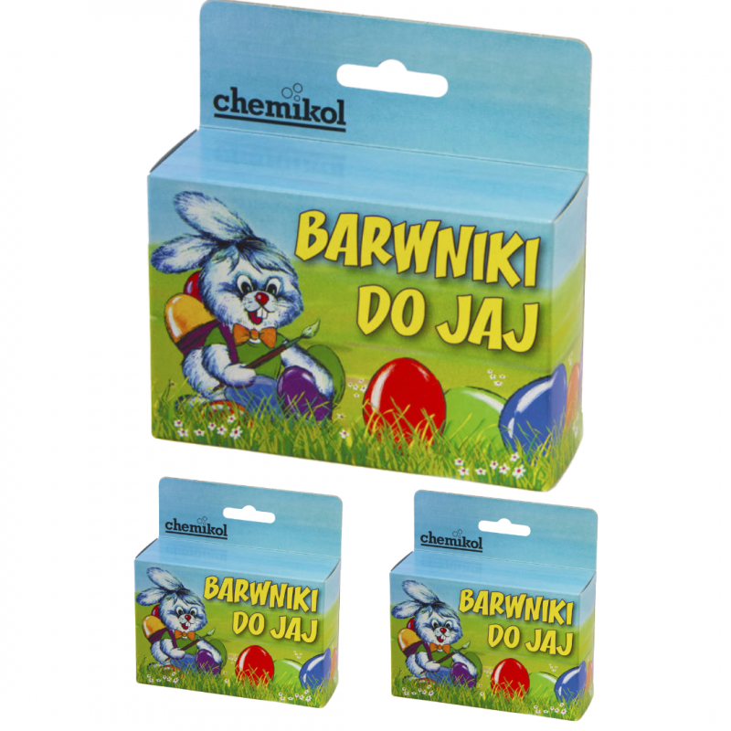 Zestaw barwników do jaj 10 sztuk (5 kolorów) x 3 opakowania