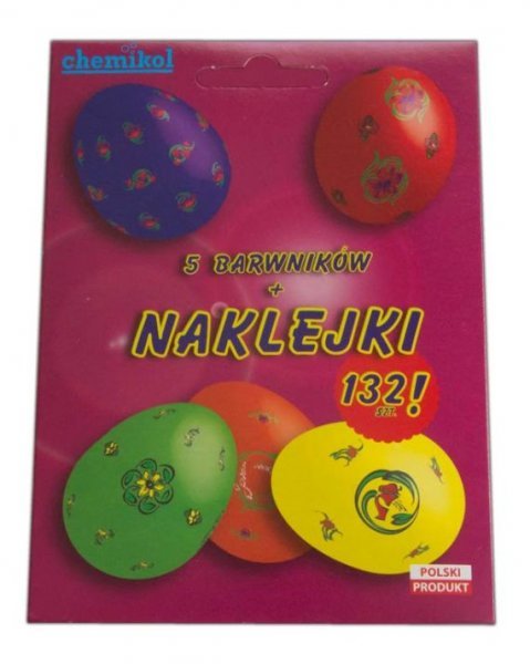 Zestaw barwników z naklejkami na jajka (25 sztuk)
