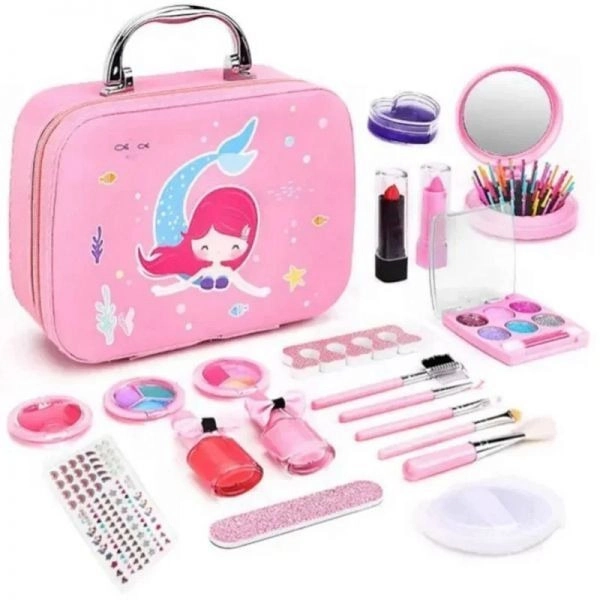 Otwarty kuferek do makijażu z motywem syrenki