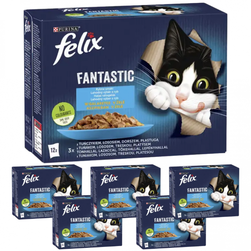 Zestaw Felix Fantastic Rybne Smaki 6,12 kg (72 saszetki)