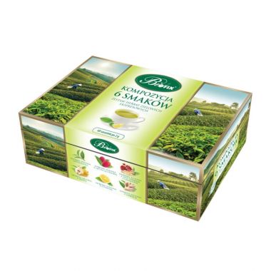 Zestaw herbat zielonych Bifix kompozycja 6 smaków 120 g (60 torebek)