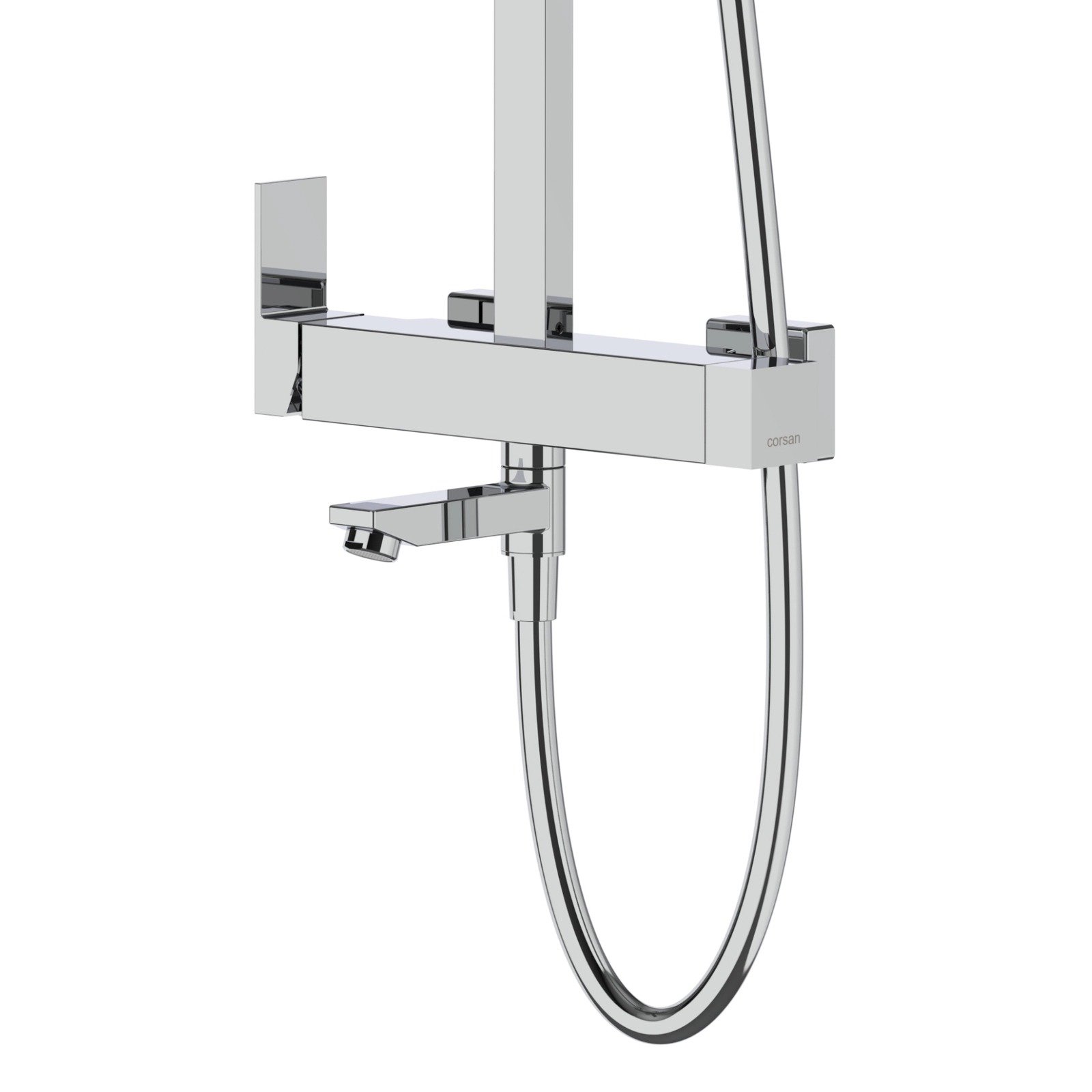 Zestaw natryskowy Kolumna prysznicowa Corsan ANGO Deszczownica 25cm Wylewka obrotowa Chrom