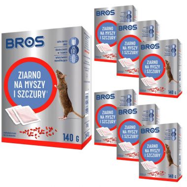 Ziarno na myszy i szczury Bros 140 g x 7 sztuk