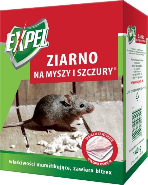 Ziarno na myszy i szczury Expel 140 g x 7 sztuk