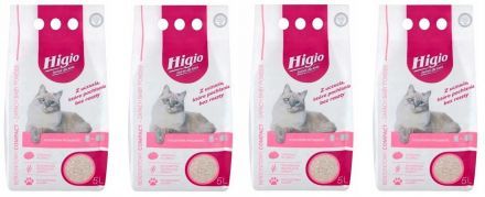 Żwirek dla kota bentonitowy zapach Baby Powder Higio Compact 5 l x 4 sztuki