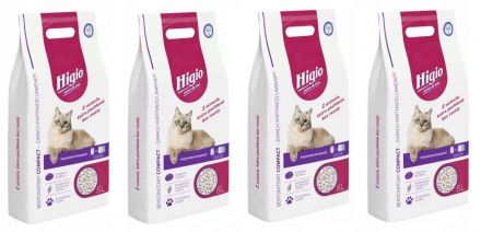 Żwirek dla kota bentonitowy zapach kwitnącej lawendy Higio Compact 5 l x 4 sztuki
